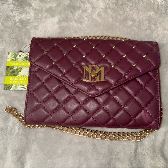 NWT - Badgley Mischka Diamond Quilt Convertible Crossbody Bag - Picture 2 of 6